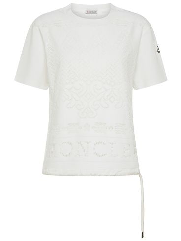 Cotton lace t-shirt with drawstring
