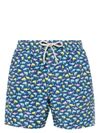 Swimsuit with shark print and drawstring