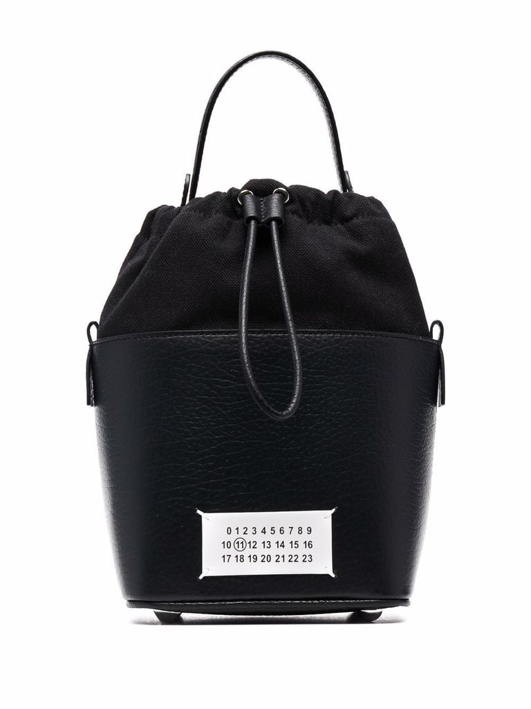 Small 5AC bucket bag in hammered leather with logo