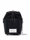 maison margiela - Small 5AC bucket bag in hammered leather with logo