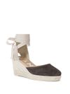 Hamptons suede wedge with lace-up