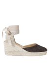 Hamptons suede wedge with lace-up