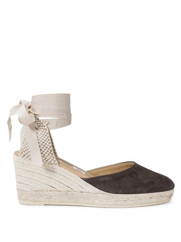Hamptons suede wedge with lace-up