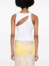 Ribbed cotton cut-out tank top