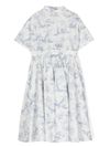 Cotton midi dress with floral print