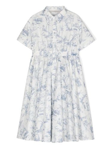 Cotton midi dress with floral print