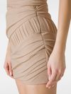 Draped cotton mini skirt