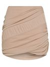 Draped cotton mini skirt