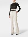 High-waisted cut-out cotton pants