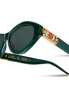 Geometric Acetate Sunglasses with Logo Plaque