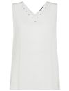 Viscose T-shirt with Studs and V-neck
