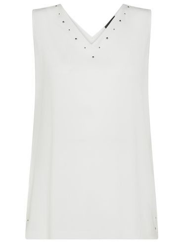 Viscose T-shirt with Studs and V-neck