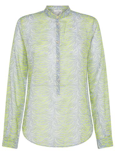Cotton and Silk Shirt with Heartbeat Pattern