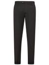 Straight Leg Trousers in Viscose Blend with Pressed Crease