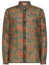 Camicia Oasis in cotone e seta con stampa floreale