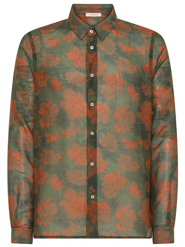 Camicia Oasis in cotone e seta con stampa floreale