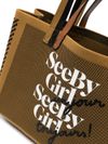 See By Girl Un Jour Tote Bag with Front Logo Print