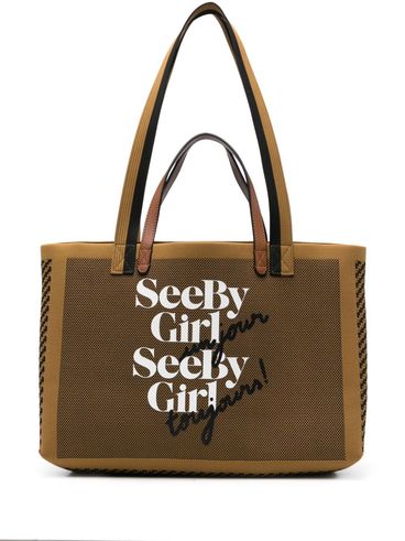 See By Girl Un Jour Tote Bag with Front Logo Print