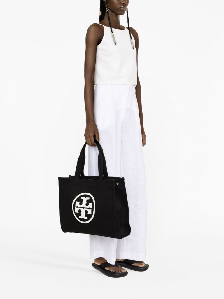 Large Ella Cotton Tote Bag with Logo Print