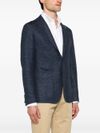 Blazer in lino e cotone monopetto con spilla