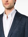 Blazer in lino e cotone monopetto con spilla