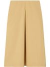 Pleated Midi Cotton Skirt