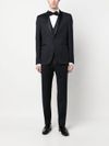 Virgin Wool Suit with Satin Lapels