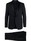 Virgin Wool Suit with Satin Lapels