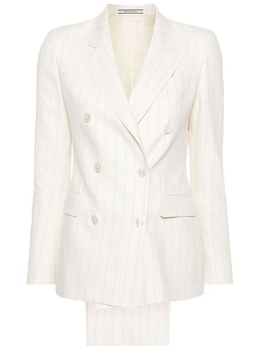 Paris Linen and Cotton Double-breasted Striped Suit