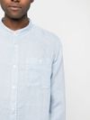 Linen Shirt with Mandarin Collar