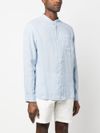 Linen Shirt with Mandarin Collar