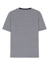 T-shirt in cotone stretch con motivo a righe e logo