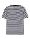 Cotton Stretch T-shirt with Striped Pattern and Logo