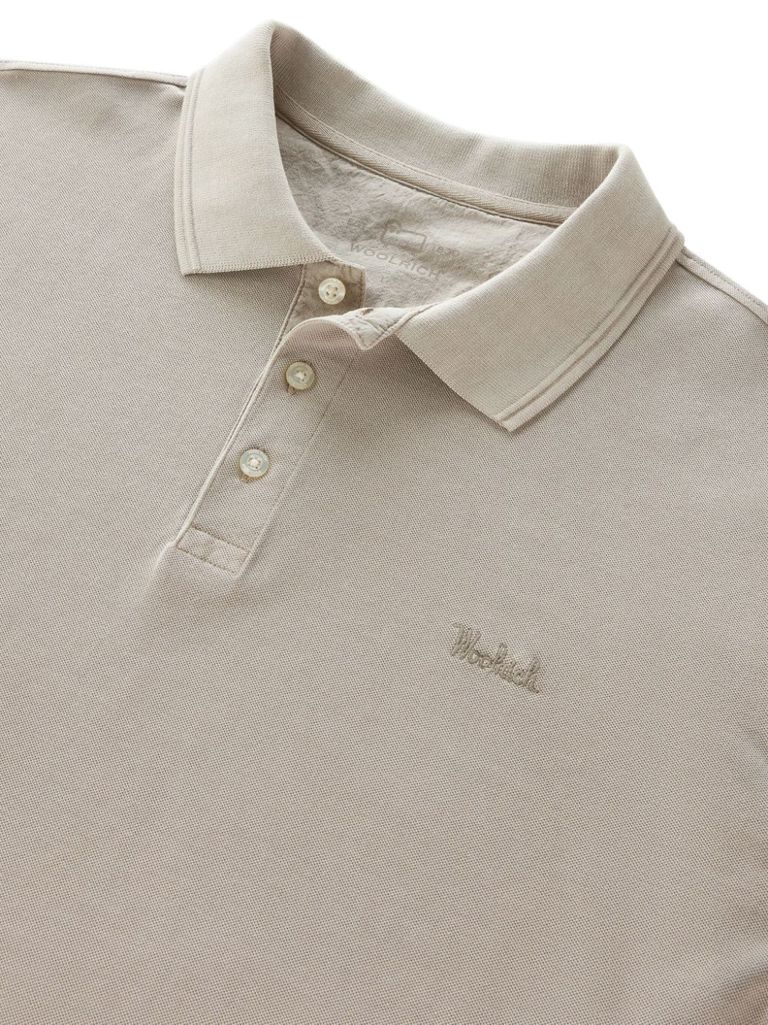 Tシャツ・カットソー WOOLRICH SS24 POLO WITH LOGO (CFWOPO0065MR_UT1483100) Polo Shirt in Stretch Cotton with Embroidered Logo Text