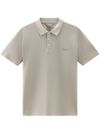 Polo Shirt in Stretch Cotton with Embroidered Logo Text