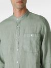 Linen Shirt with Mandarin Collar