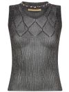 Jin lurex top with semi-transparent construction