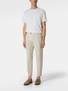 Cotton trousers with front pleats