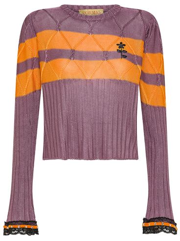 Olaf viscose sweater with stripes