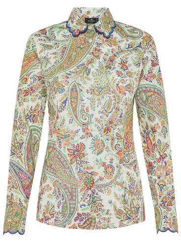 Cotton shirt with paisley print