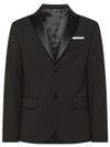 Single-breasted blazer with shiny lapels