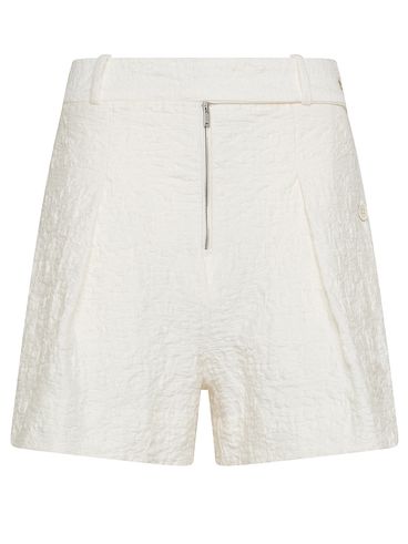 High-waisted structured cotton shorts
