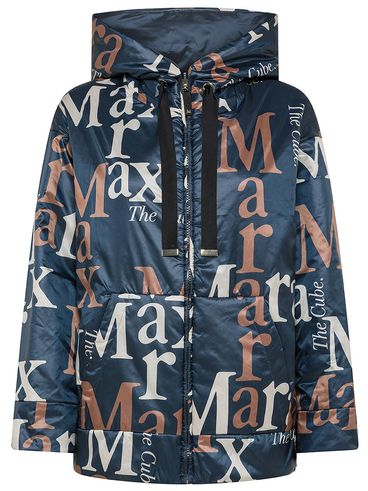 Maxi raincoat with logo print