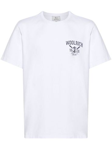 T-shirt in cotone con logo stampato frontale