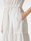 Ruffled shirt dress with drawstring