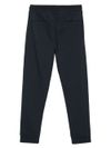 Navy blue cotton sweatpants with drawstring