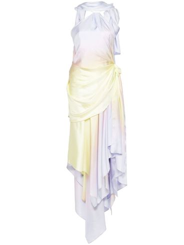 Harmony midi dress in silk with asymmetric hem