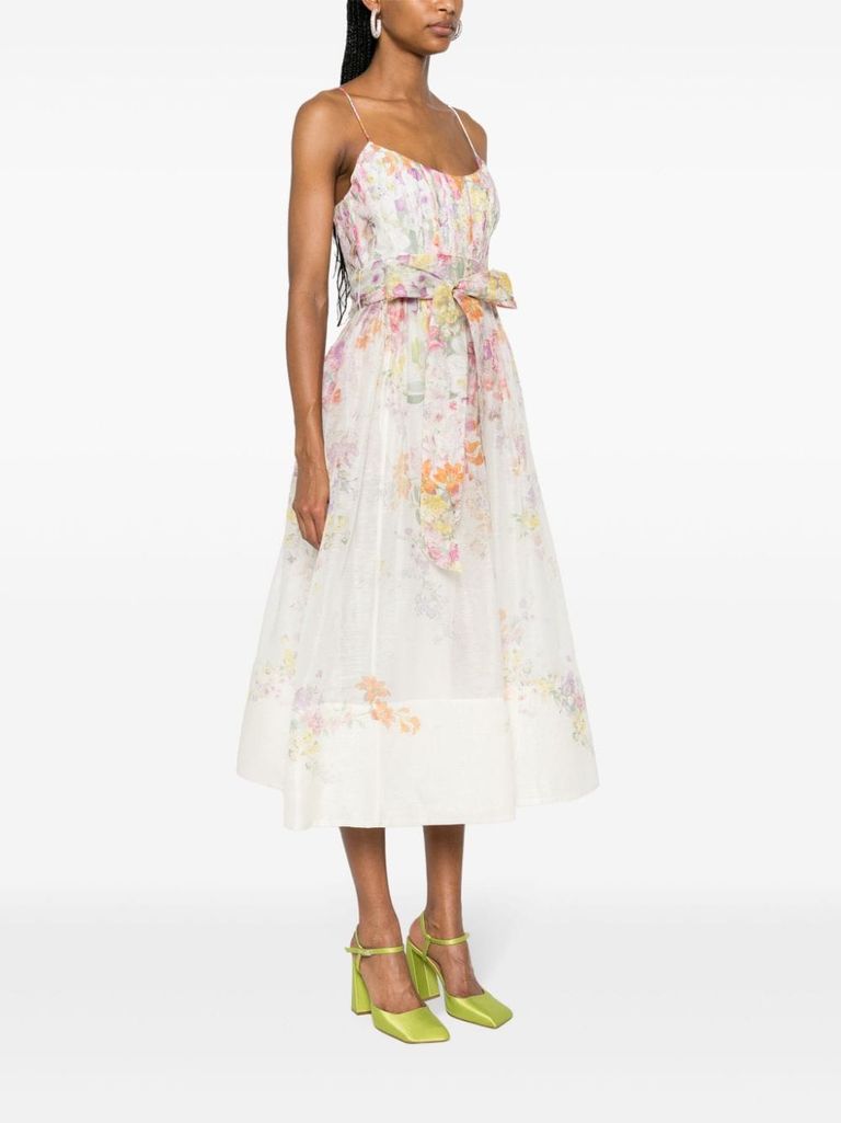 【Zimmermann】Natura linen and silk corset dress ZIMMERMANN Natura Linen And Silk Corset Dress in Black