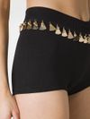 Shorts in cotone e seta con inserti in metallo