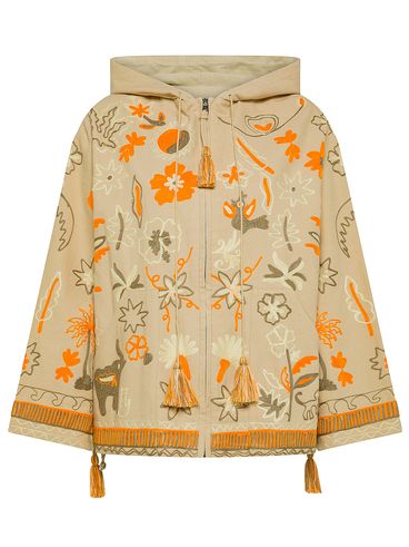 Hand-embroidered organic cotton jacket